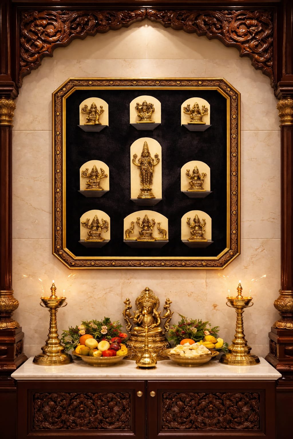 Astalakshmi & Lord Balaji Divine Octagon Statement Frame