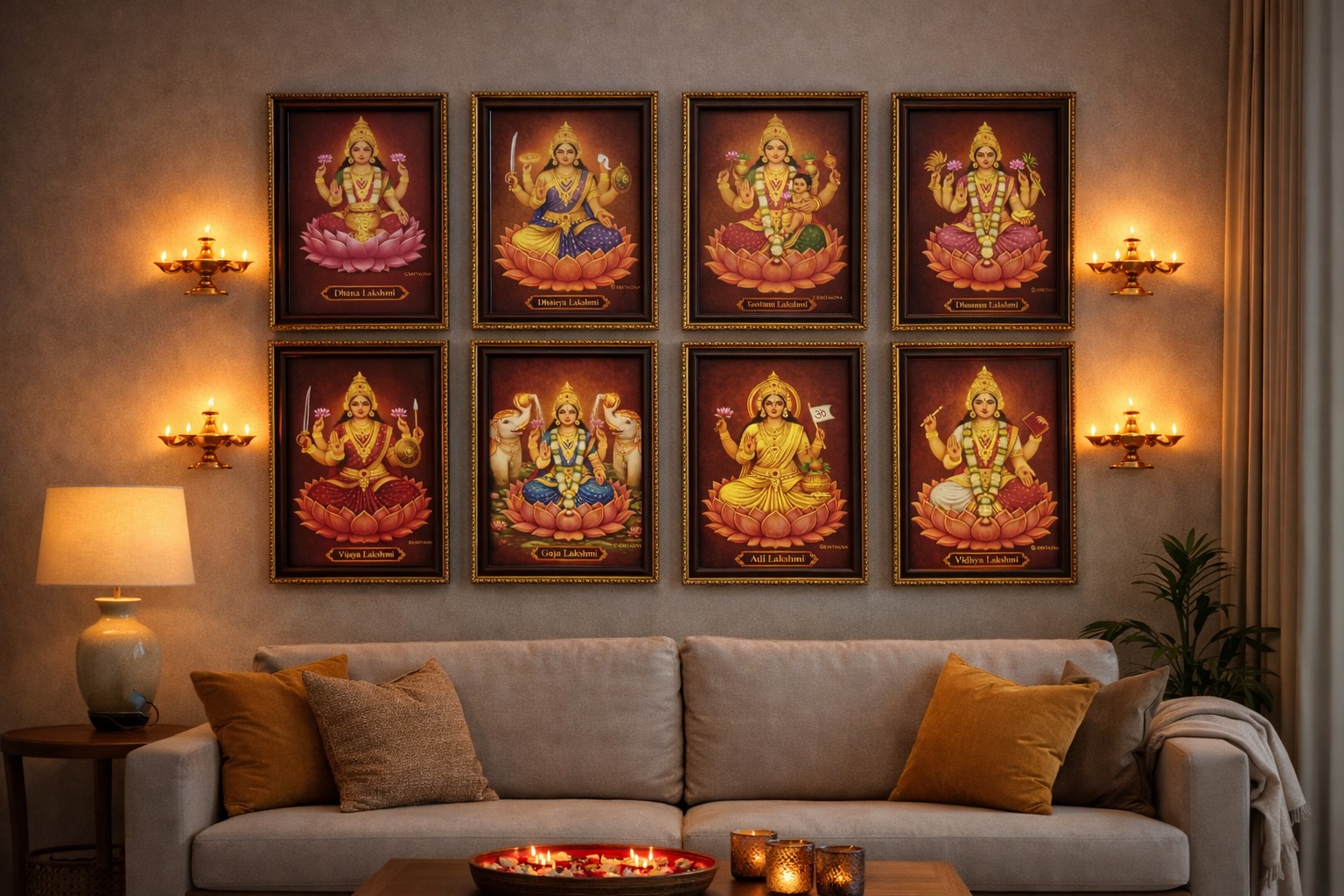 Astalakshmi Divine Statement Wall Decor 8 Frame Set - A Statement Piece Of Prosperity. - Image 5