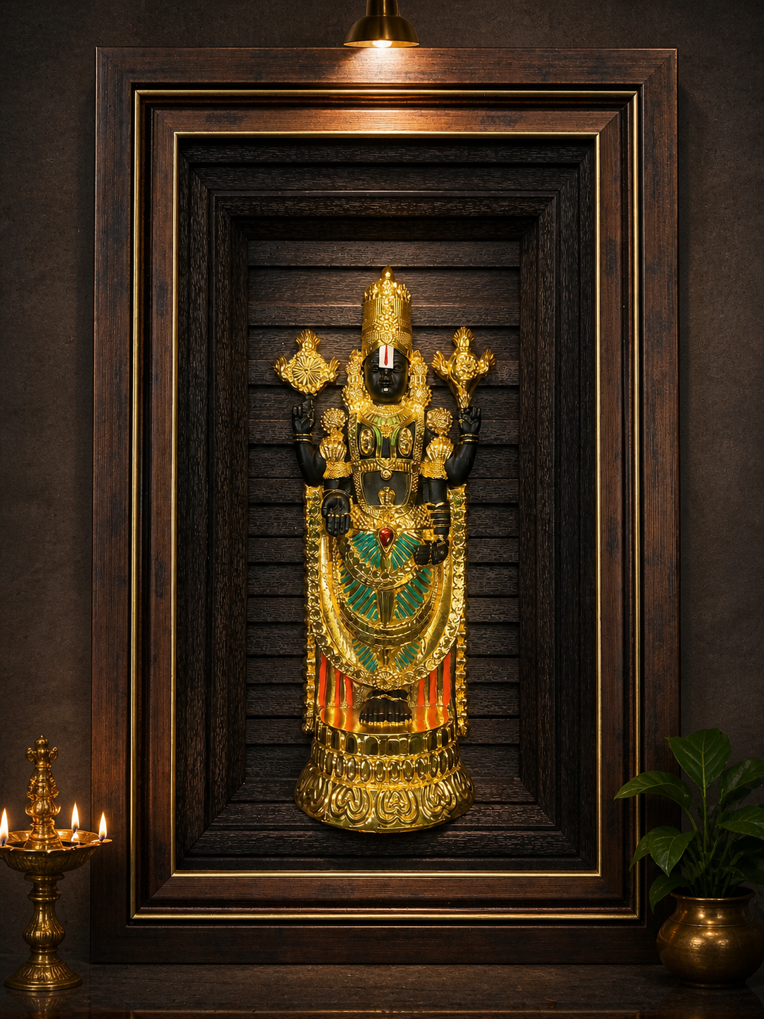 The Imperial Sarva Srinivasa Darshan Sanctum - 24kt Gold Plated Idol