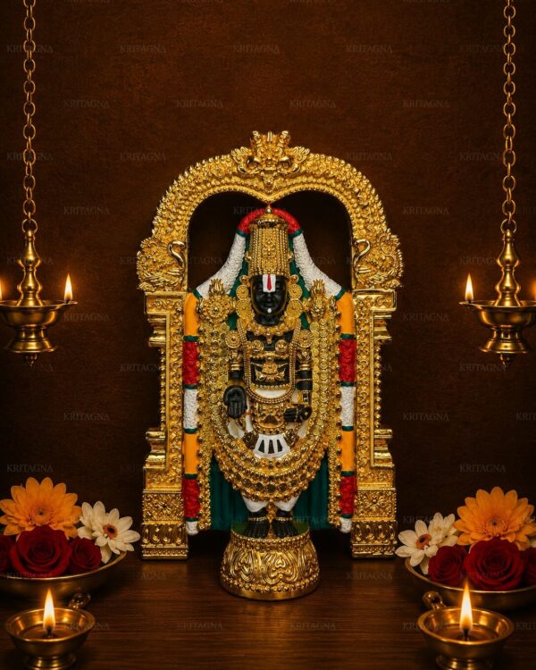 Lord Balaji Suvarna Darshan Idol - 24kt Gold Plated Idol