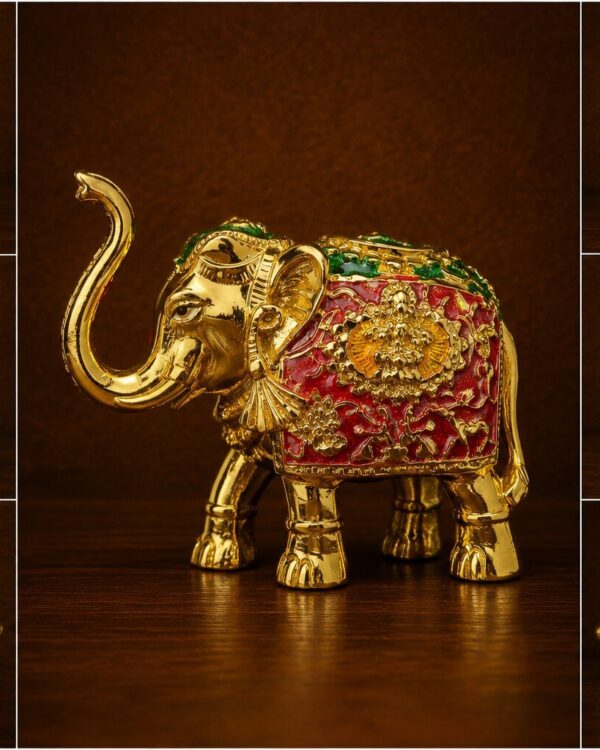 Golden Elephants Pair - Gold Electroplated Elephants of Prosperity