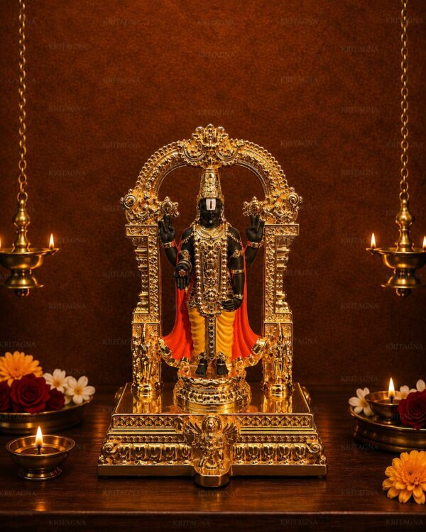 Lord Balaji Suvarna Darshan Idol - 24kt Gold Plated Idol