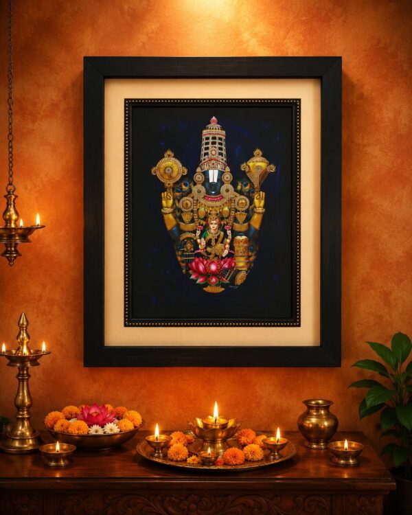Lord Balaji Lakshmi Sametha - Mounted Frame - UHD Inkjet Art Print