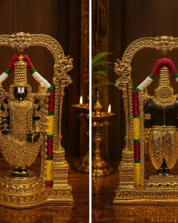 Lord Tirupati Balaji Suvarna Darshan Idol - 24kt Gold Electroplated Idol