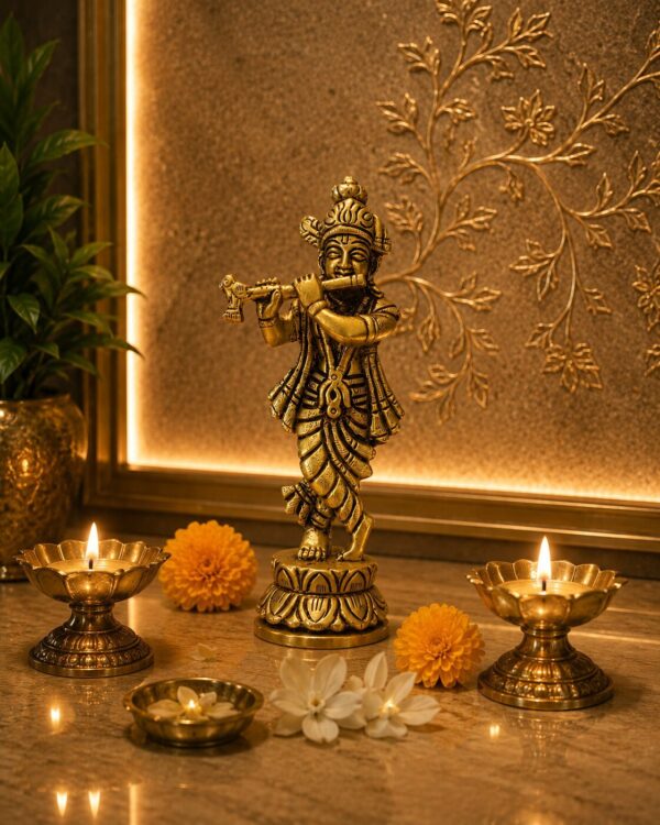Lord Krishna - Pure Brass Idol