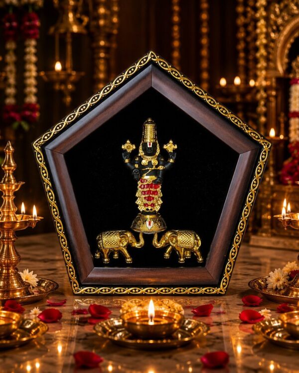 Pentagon Sanctum of Sri Balaji with Dvigajam - A Gold Heritage Edition