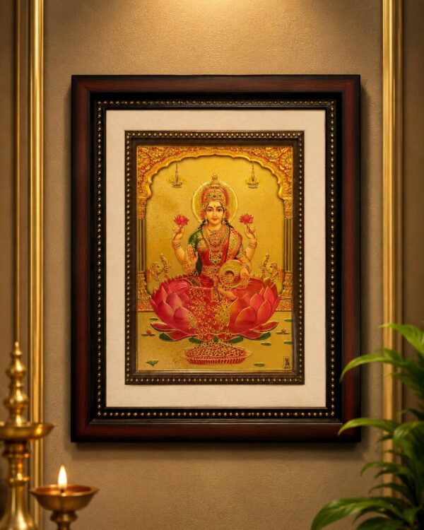 Goddess Lakshmi Golden Foil Divine Frame
