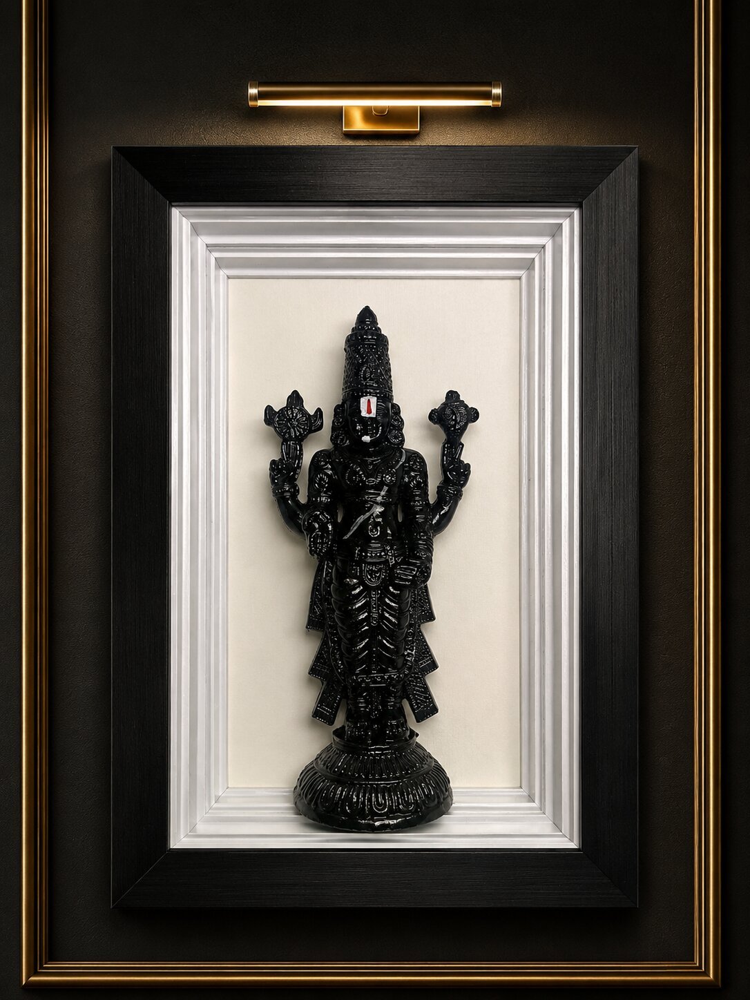 Lord Tirumala Balaji Netradarshanam - Unique B&W Statement Wall Decor Frame