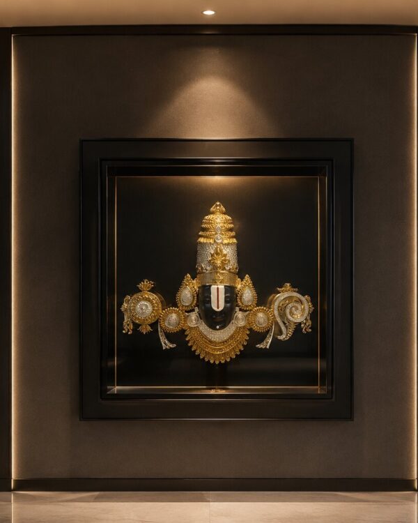 Lord Balaji Divine Darshan Statement Frame - Gold & Silver Plated Idol