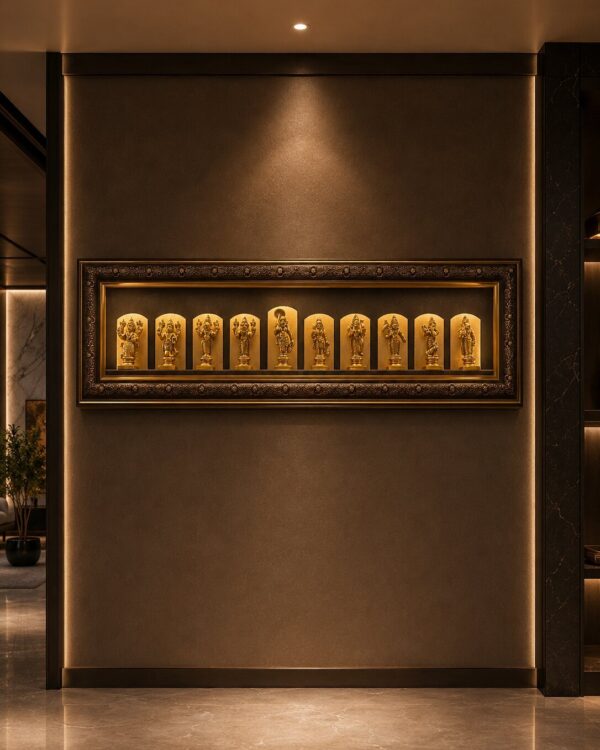 Dashavtar In Pure Brass - A Statement Wall Mounted Sanctum