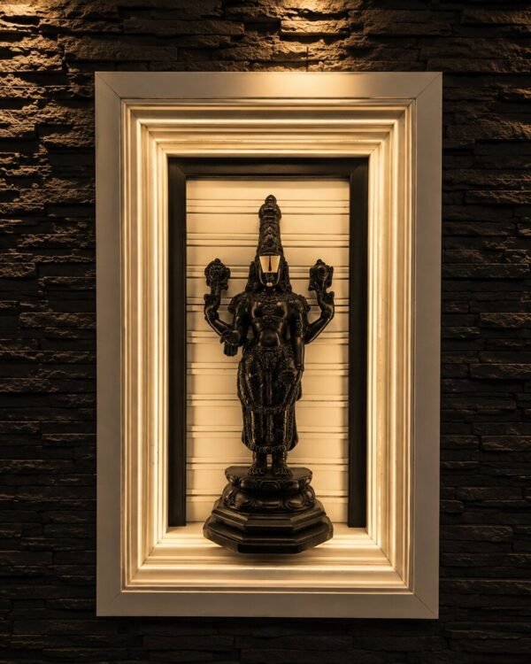 Lord Tirumala Balaji Netradarshan - Antique B&W Sanctum