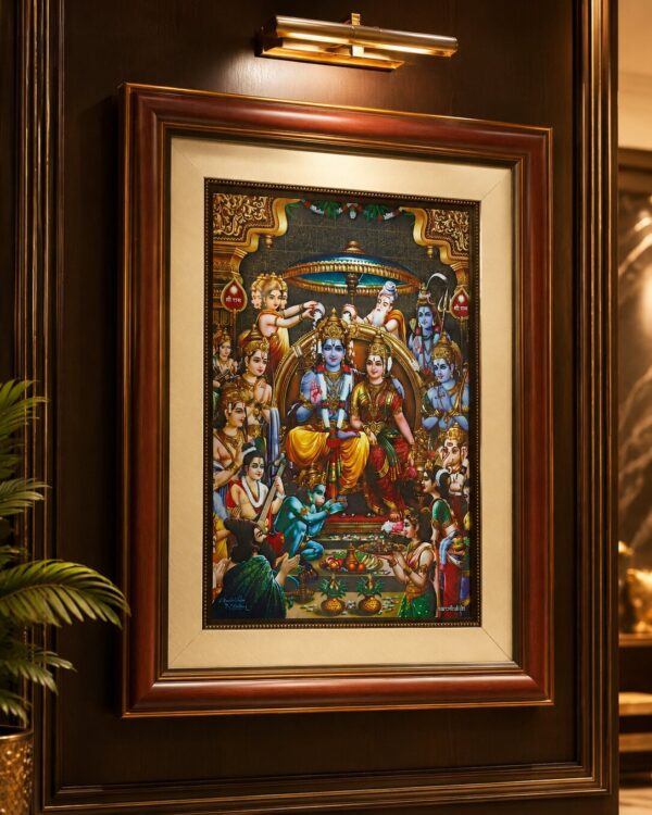 Lord Srirama Pattabishekam - Ultra HD Pigment Art Print - 12*18 inches