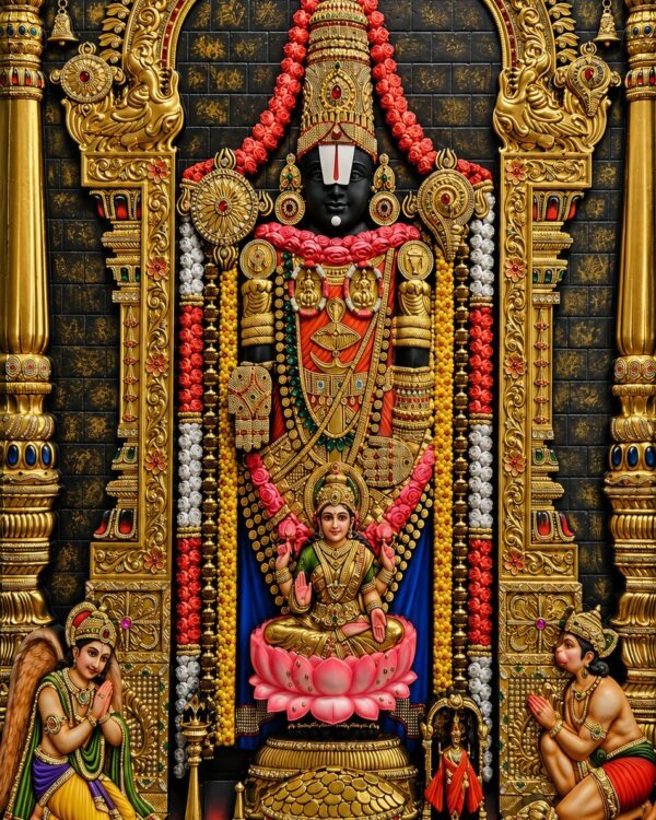 Sri Venkateswara Divya Vaibhavam - 24KT Gold Foil Imperial Statement Frame